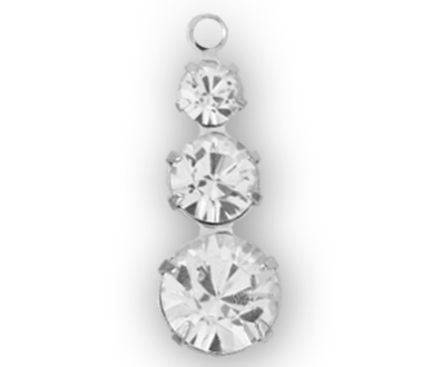 (image for) 47603 20mm Crystal 3 Stone Silver Plated 1 Ring P/Q 4